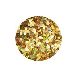 Hexagon Glitter 20G: Gold Laser