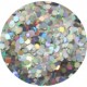 Hexagon Glitter 20G: Silver Laser