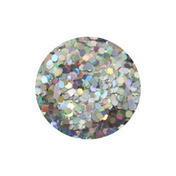 Hexagon Glitter 20G: Silver Laser