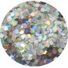 Hexagon Glitter 20G: Silver Laser